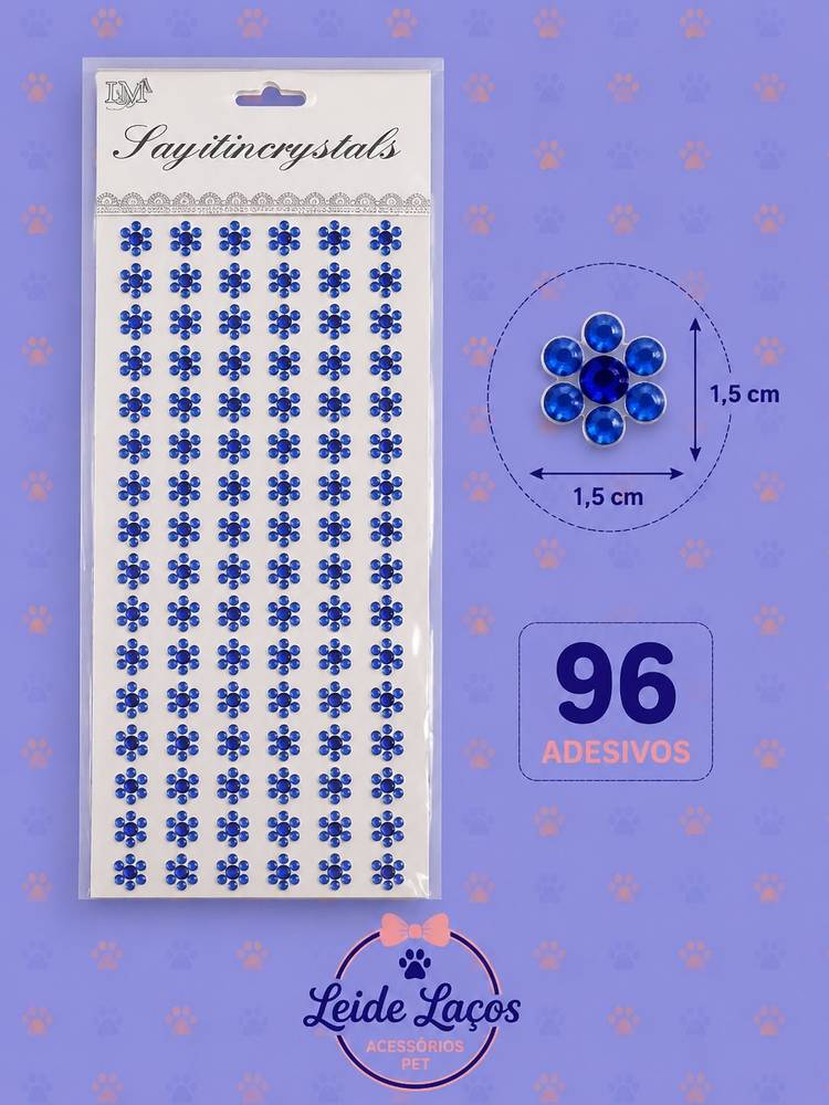 Adesivo Pet Azul — pacote c/ 96