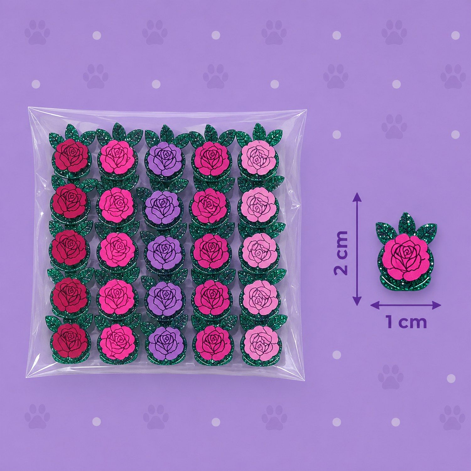 Adesivo Pet Flores — pacote c/ 25