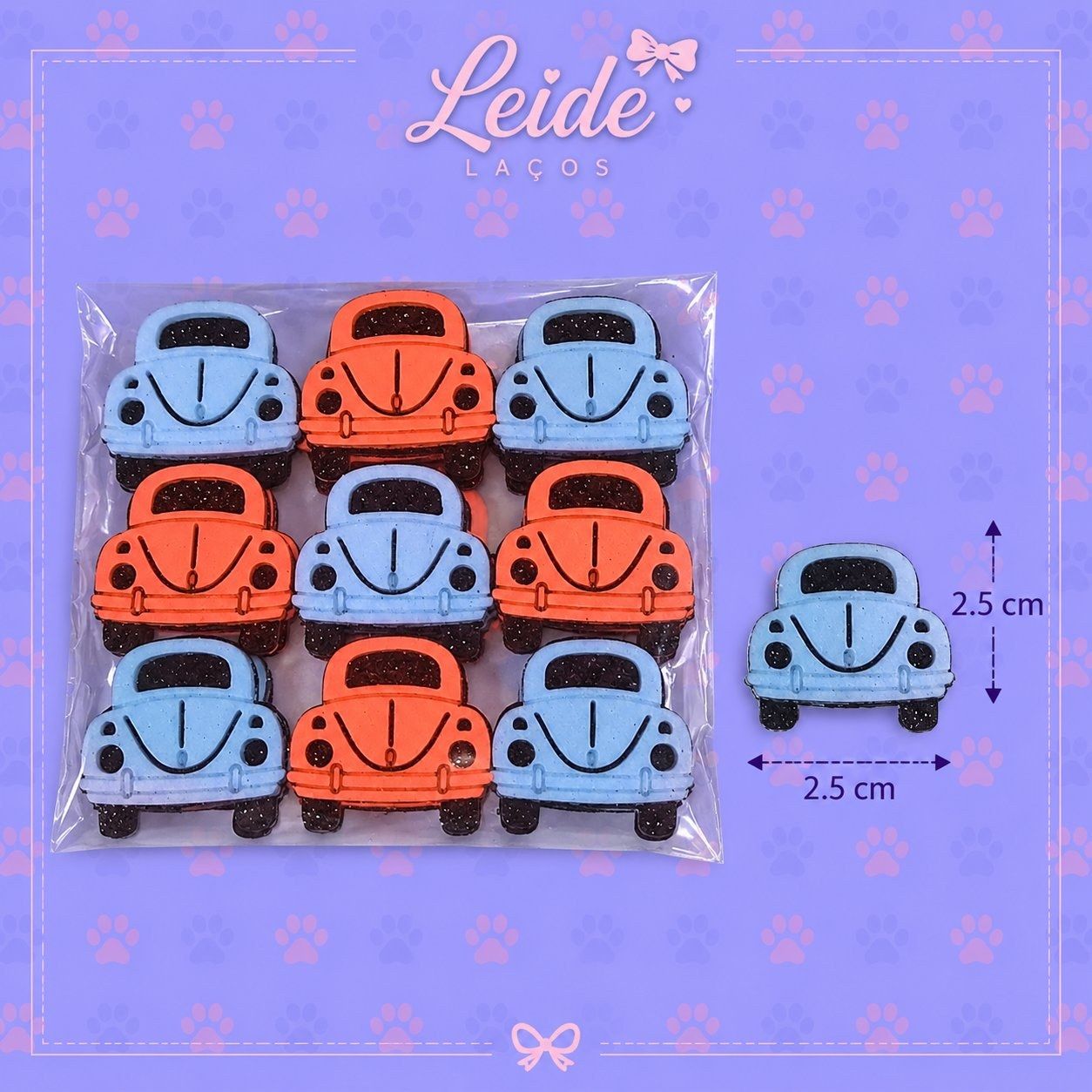 Adesivo Pet Fusca — pacote c/ 20