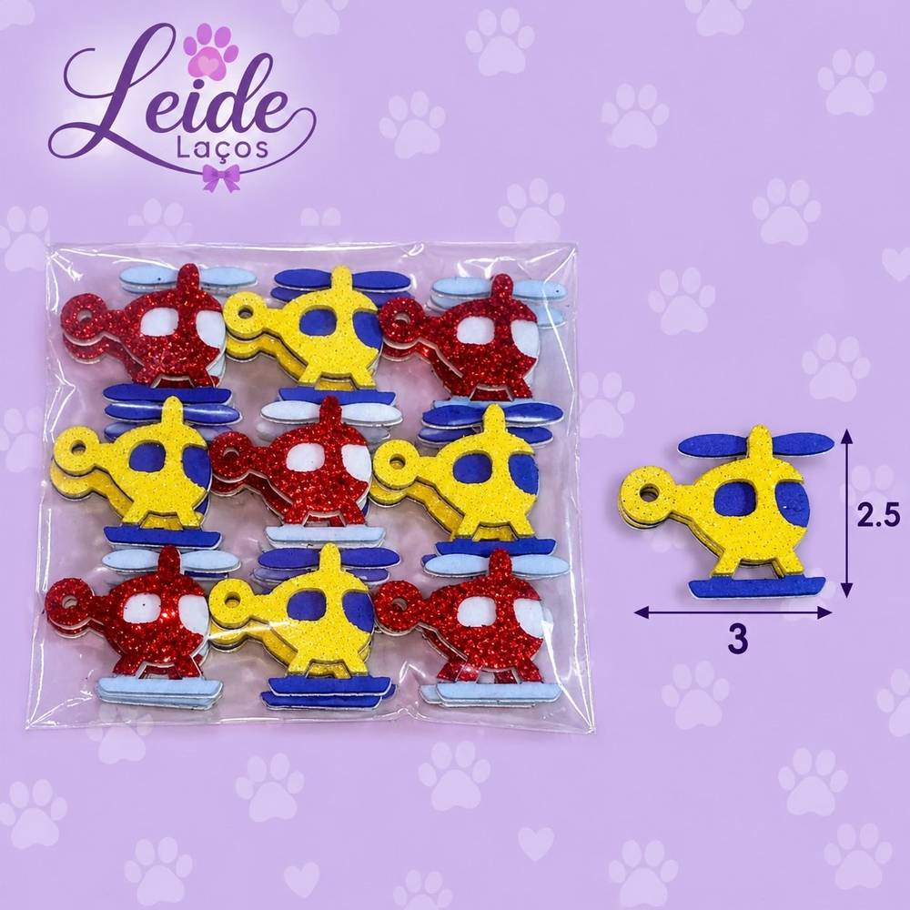 Adesivo Pet Helicóptero — pacote c/ 20