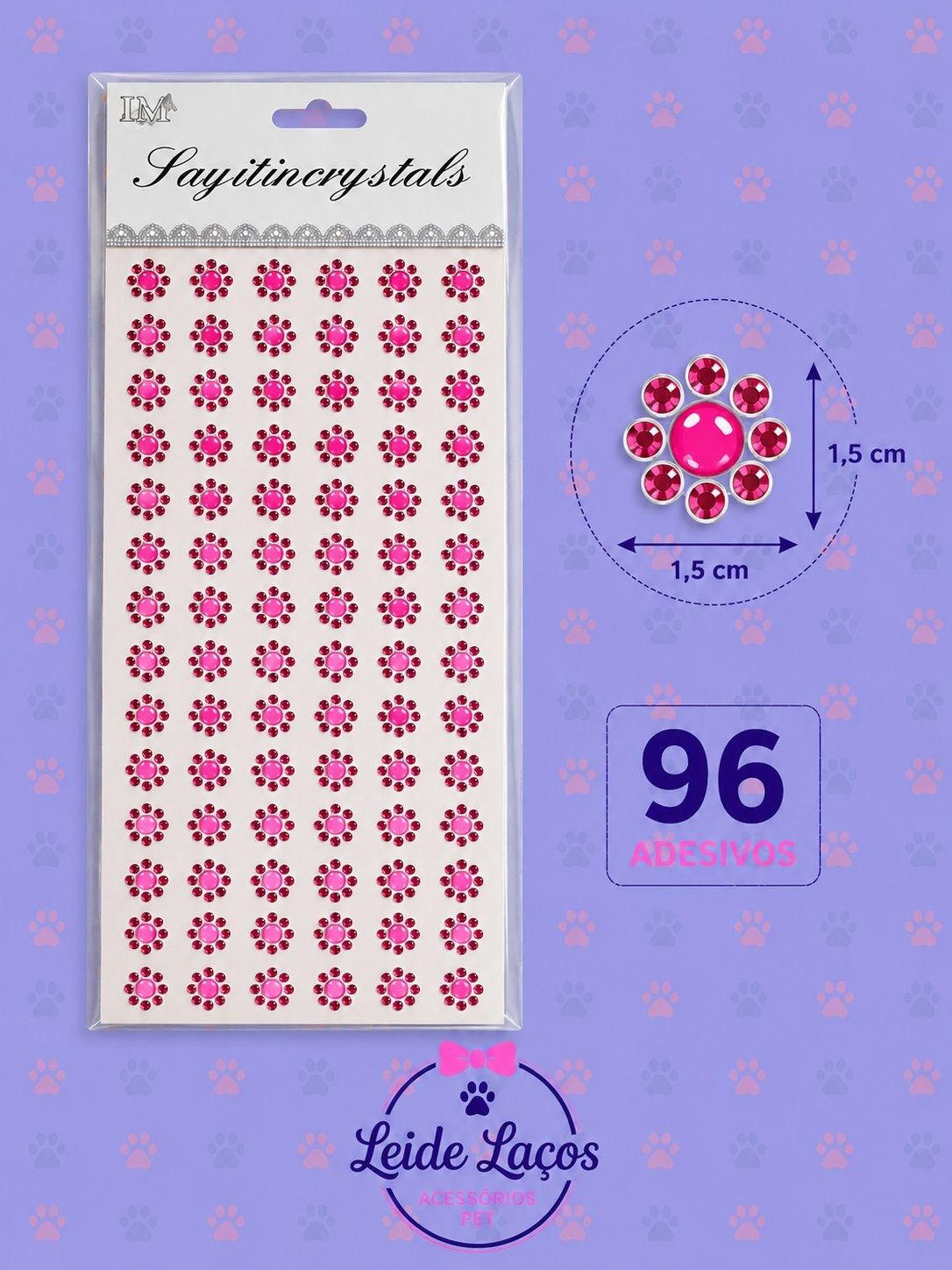 Adesivo Pet Pink — pacote c/ 96