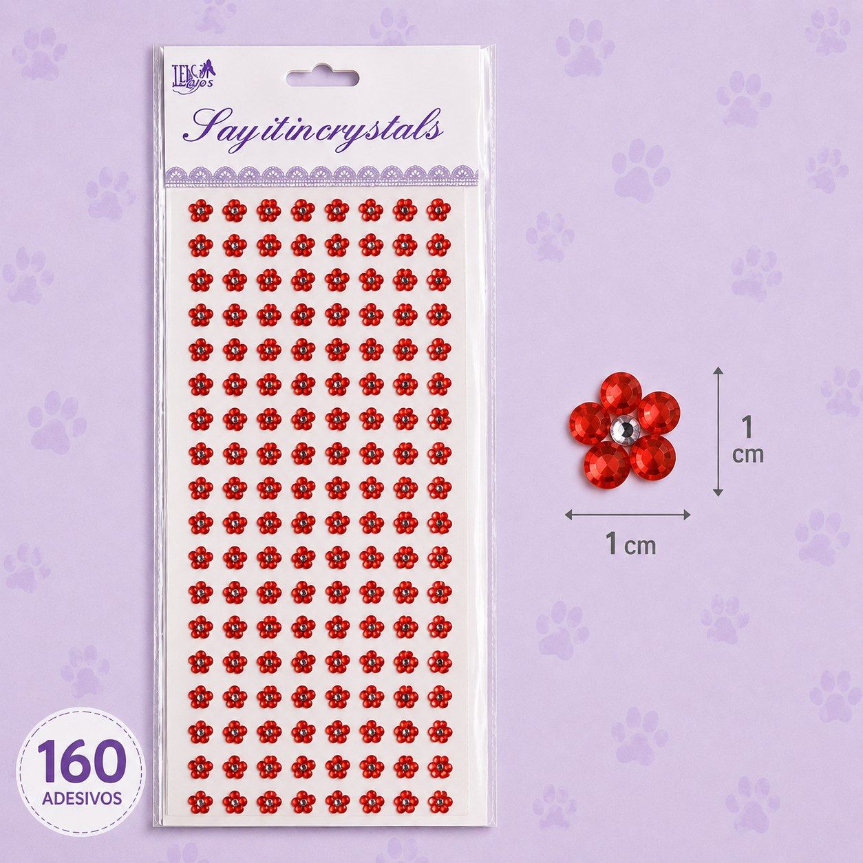Adesivo Pet Vermelho — pacote c/ 160
