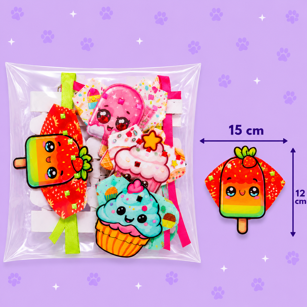 Bandana Estampada Cupcakes e Doces — pacote c/ 12