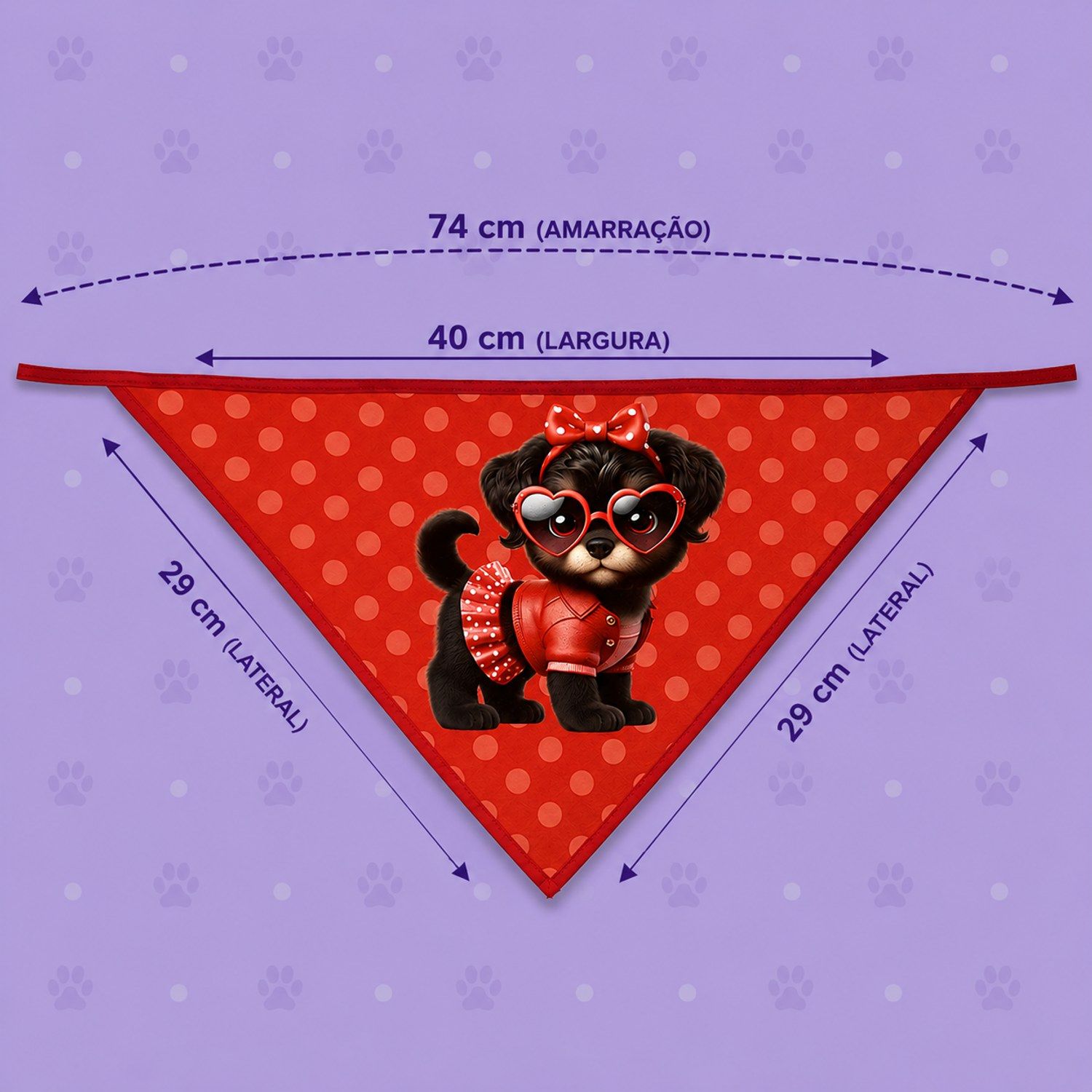 Bandana Estampas diversas GG Fêmea— pacote c/ 8
