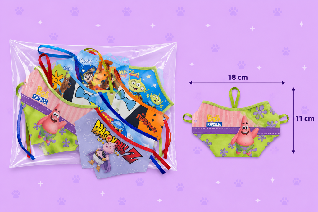 Bandana Pet Estampada Desenhos Sortidos — pacote c/ 12