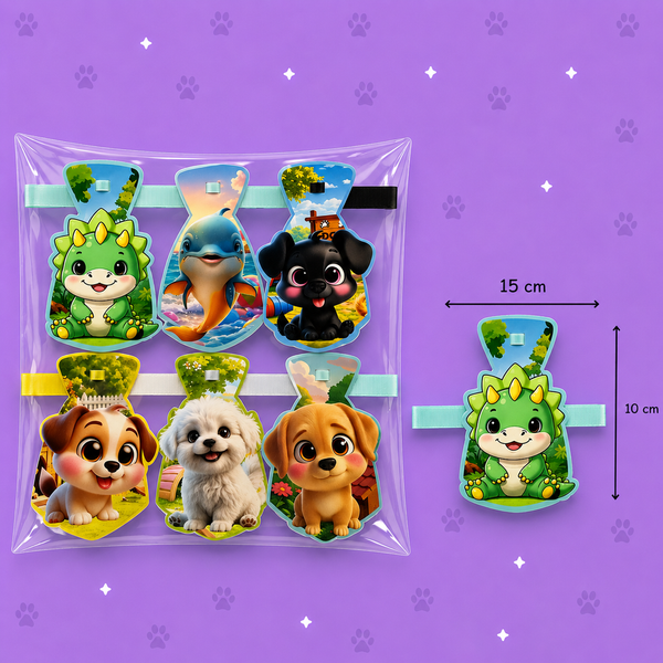 Gravata Pet Personagens 3D Sortidos — pacote c/ 10