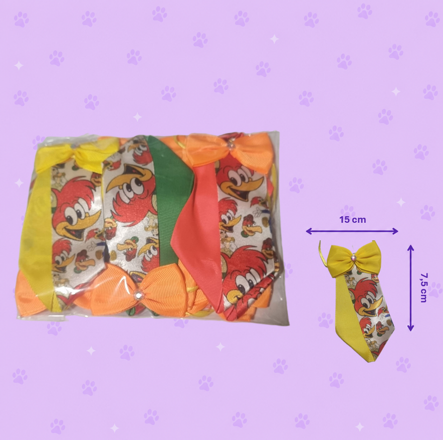 Gravata Pet Pica-Pau — pacote c/ 15