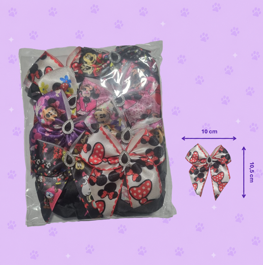 Laço de Pescoço Estampa Minnie — pacote c/ 15
