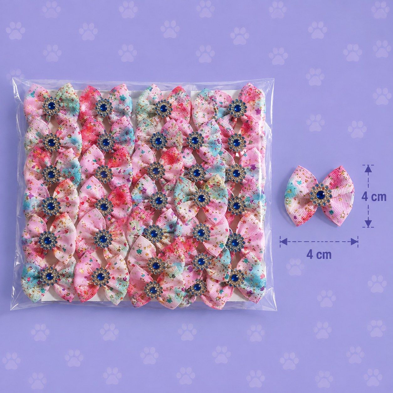 Laço Estrela dourada Tie dye — pacote c/ 30