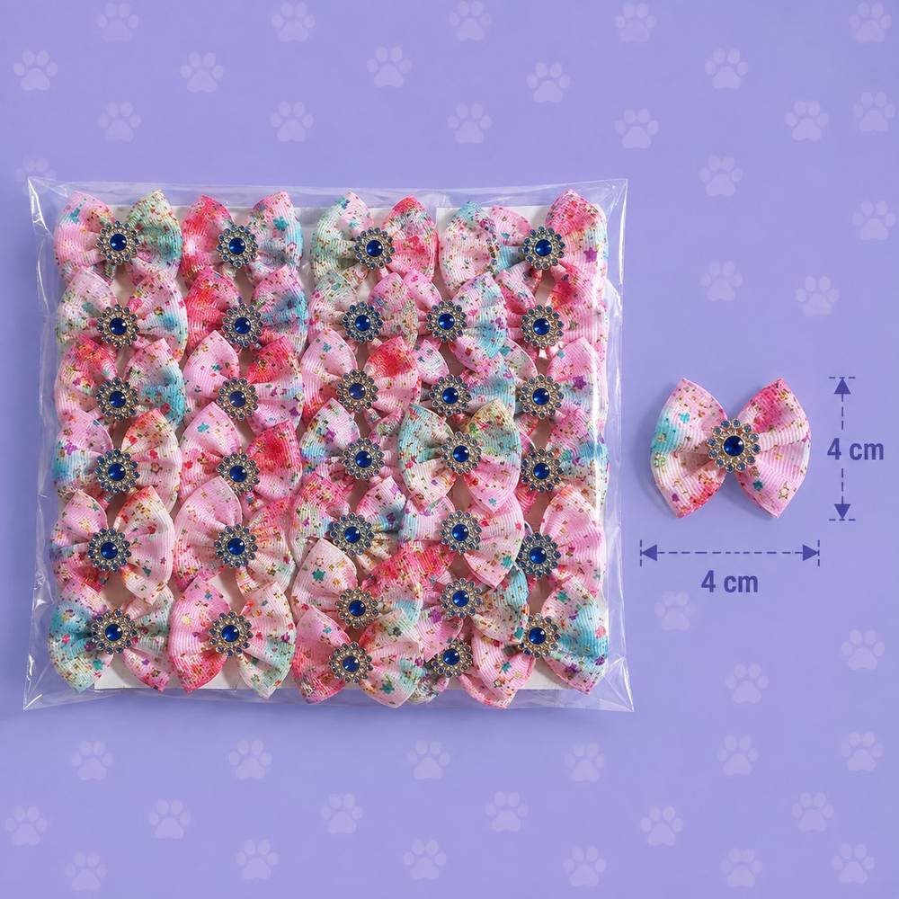 Laço Estrela dourada Tie dye — pacote c/ 30