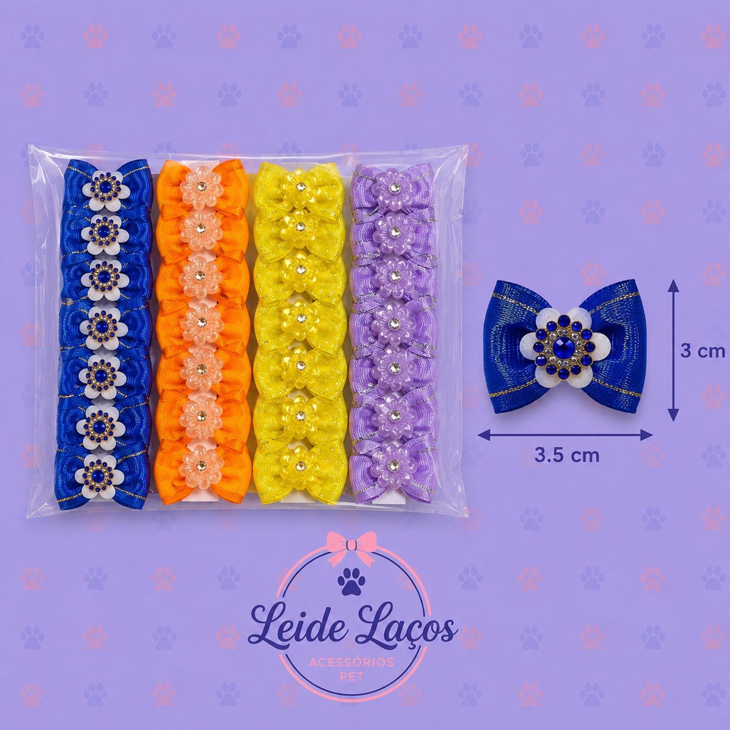 Laço Flores — pacote c/ 32
