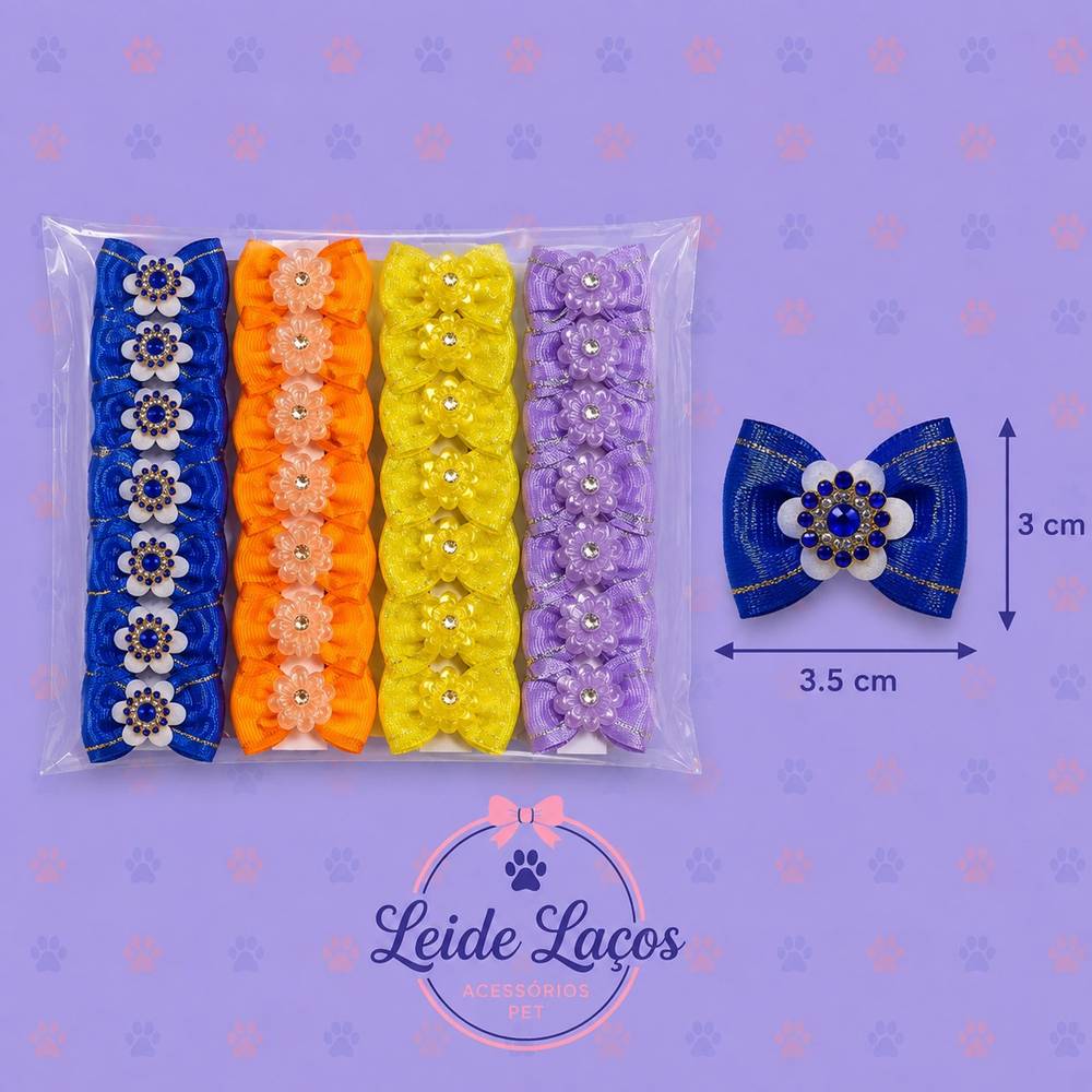 Laço Flores — pacote c/ 32