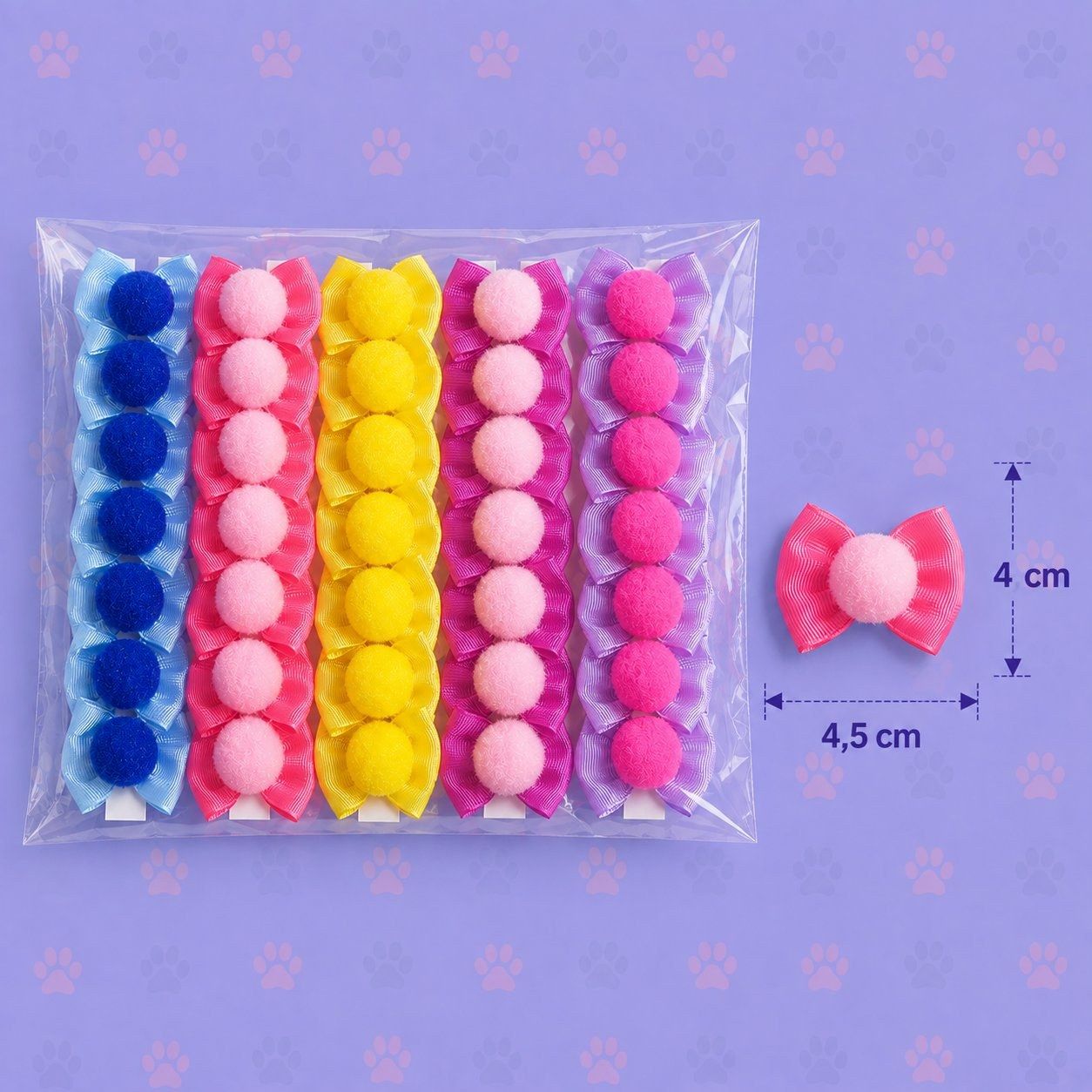 Laço Pompom — pacote c/ 30