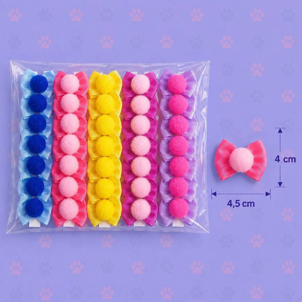 Laço Pompom — pacote c/ 30